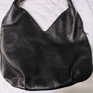 Elegant Black Leather Hobo Bag With Concealed Carry Compartment